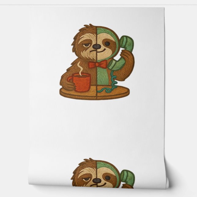 Day-to-Night Sloth Glow-Up Patch – Embroidered Tra Wallpaper (Unrolling)