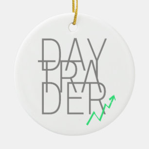 Day Trader and Cryptocurrencies Stock Exchange Ceramic Tree Decoration