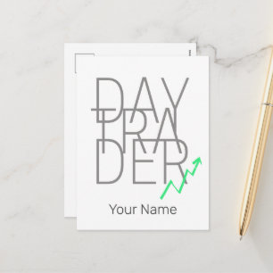 Day Trader and Cryptocurrencies Stock Exchange Holiday Postcard