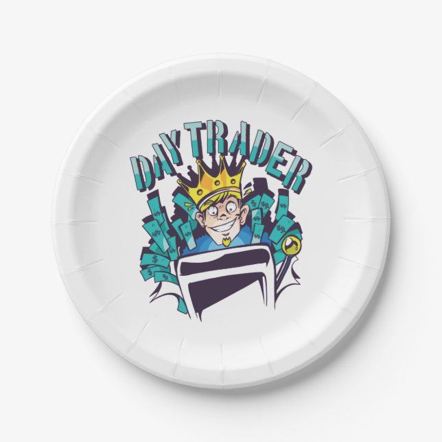 Day Trader Gift Idea Paper Plate (Front)