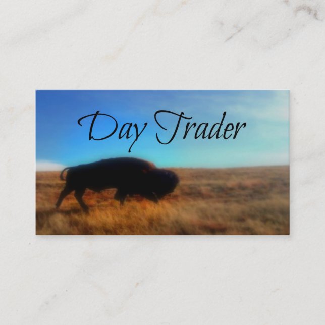 Day Trader Scenic Buffalo Background Business Card (Front)