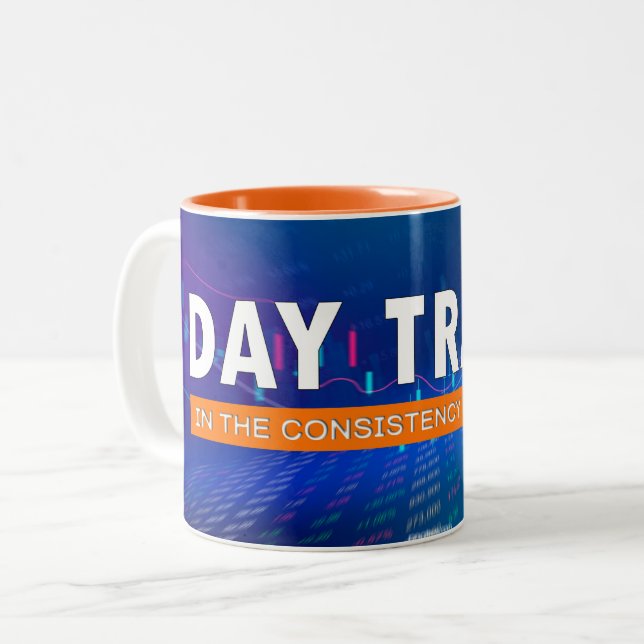 day trader Two-Tone coffee mug (Front Left)