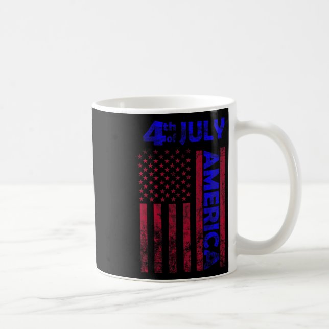 Day Usa America Flag 4th Of July Happy Funny  Coffee Mug (Right)