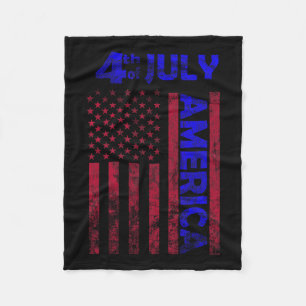 Day Usa America Flag 4th Of July Happy Funny Fleece Blanket