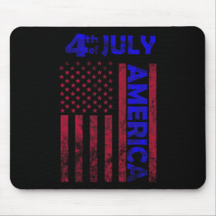 Day Usa America Flag 4th Of July Happy Funny  Mouse Mat