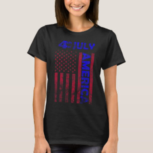 Day Usa America Flag 4th Of July Happy Funny  T-Shirt