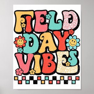 Day Vibes Groovy Summer Teacher Kid Last Day Of Sc Poster