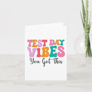 Day Vibes Groovy Testing Day Teacher Student Women Card