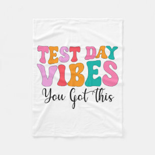 Day Vibes Groovy Testing Day Teacher Student Women Fleece Blanket