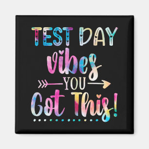 Day Vibes You Got This Teacher Cute Tie Dye Testin Magnet