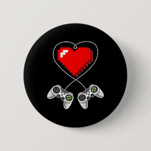 Day Video Game Controller Heart Gamer Gift Boys 1 6 Cm Round Badge