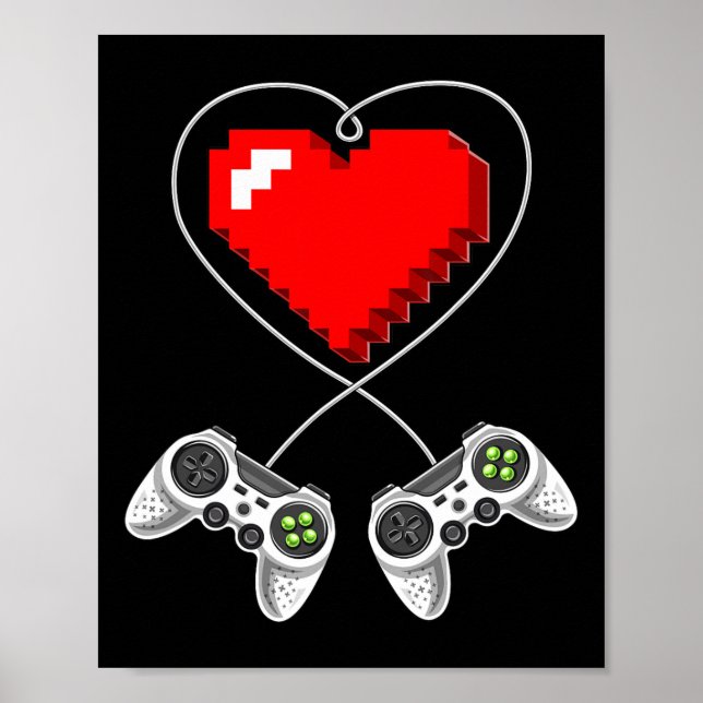 Day Video Game Controller Heart Gamer Gift Boys 1  Poster (Front)