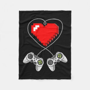 Day Video Game Controller Heart Gamer Gift Boys Fleece Blanket