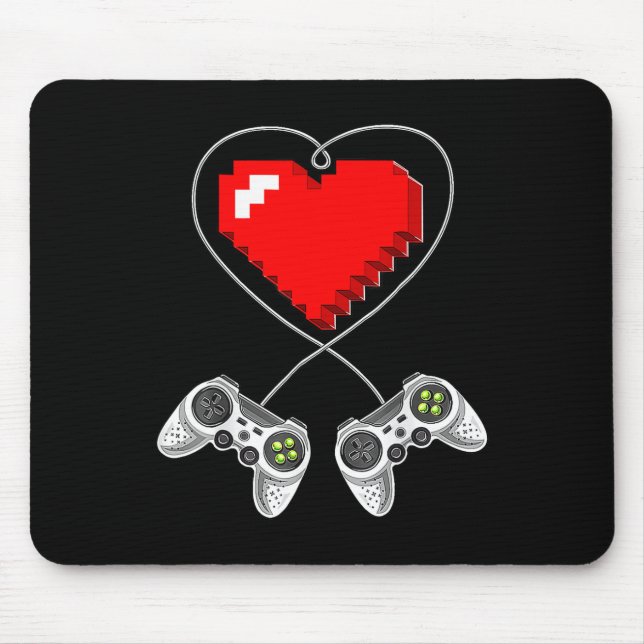 Day Video Game Controller Heart Gamer Gift Boys  Mouse Mat (Front)
