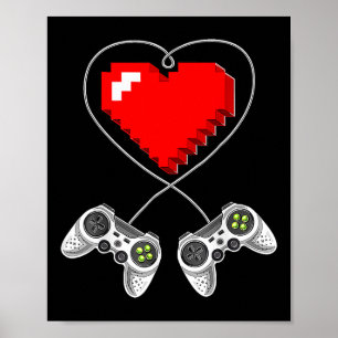 Day Video Game Controller Heart Gamer Gift Boys Poster