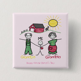 Day with the Grandparent's- 15 Cm Square Badge