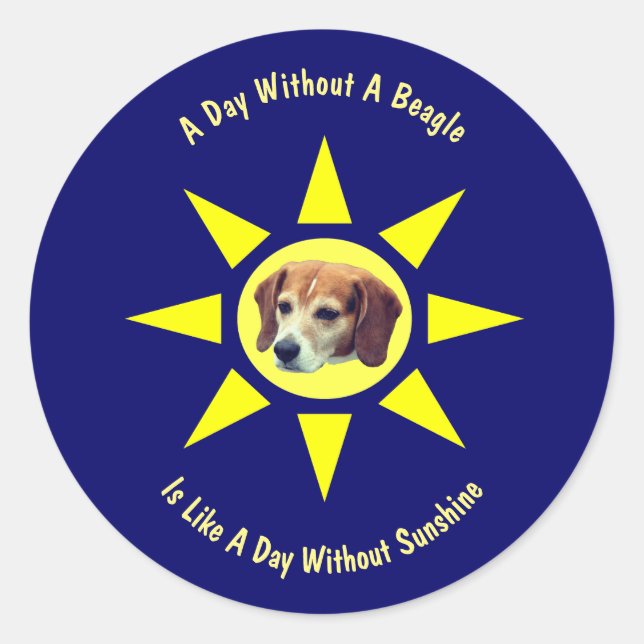 Day Without A Beagle Dog Lovers  Classic Round Sticker (Front)