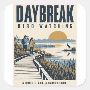 Daybreak Bird Watching Square Sticker