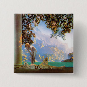 Daybreak - by Maxfield Parrish 15 Cm Square Badge