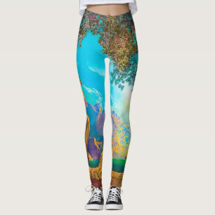 Daybreak Maxfield Parrish Leggings