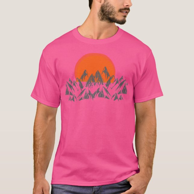 Daybreak With Mountains Popular Nature Designs Gre T-Shirt (Front)