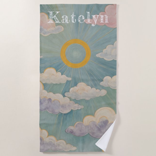 Daybreak's Embrace Personalised Beach Towel (Front)