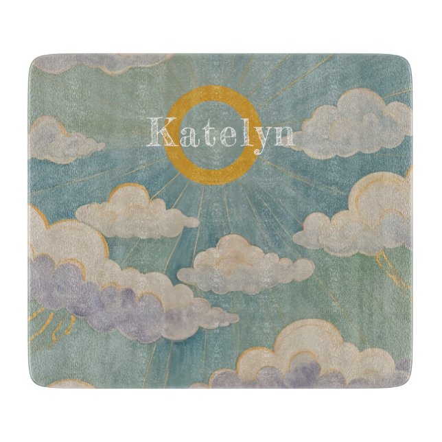 Daybreak's Embrace Personalised Cutting Board (Front)