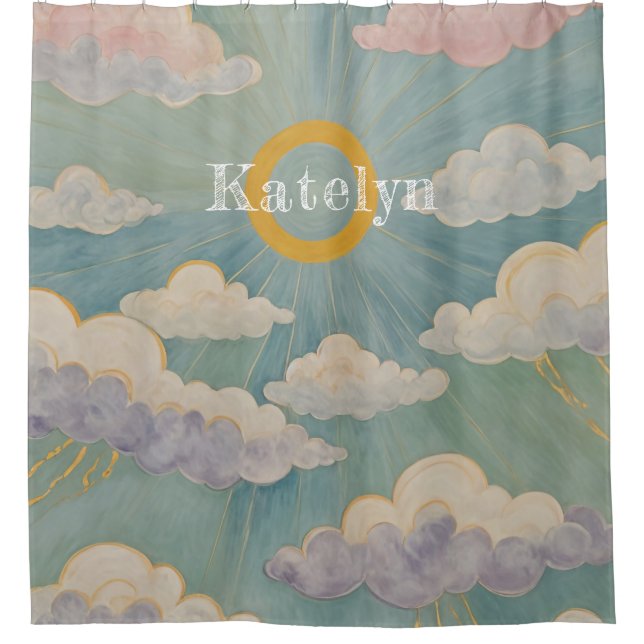 Daybreak's Embrace Personalised Shower Curtain (Front)