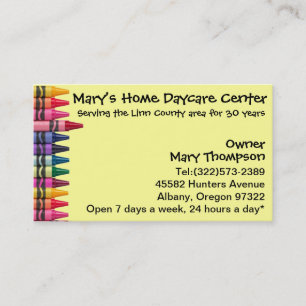 Daycare Babysitting Childcare Business Card