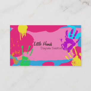 Daycare Business Card - Colourful Paint Hand