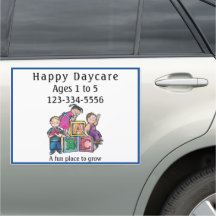 Daycare Business Preschool Logo Car Magnet
