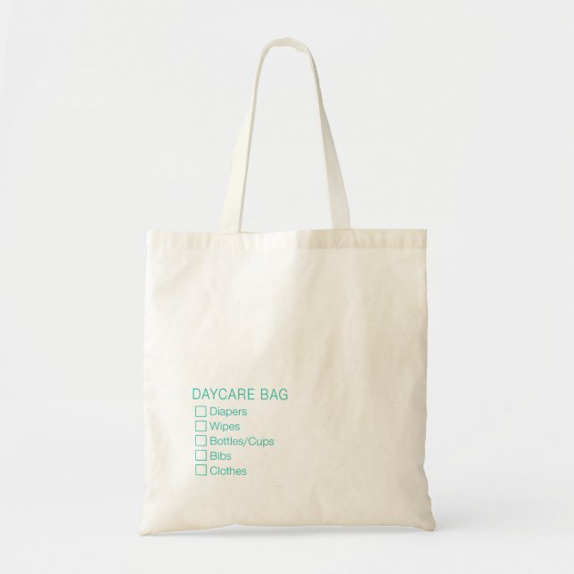 Daycare Checklist Tote Bag (Front)