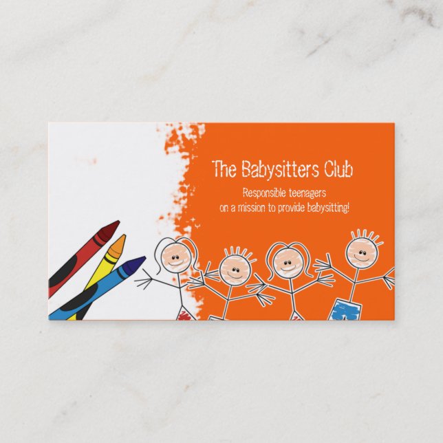 DAYCARE Child Care Babysitting Business Card (Front)