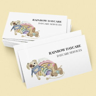 Daycare Child Care Toys Boho Watercolor Business Card