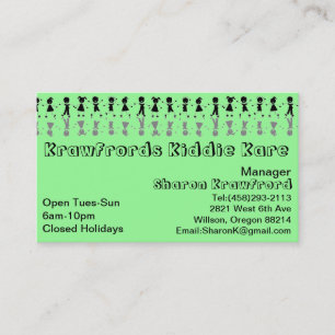 Daycare Childcare Babysitting Business Card