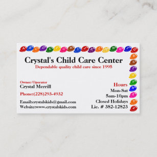 Daycare Childcare Babysitting Business Card