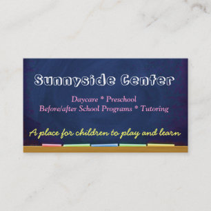 Daycare Childcare Chalkboard Business Card