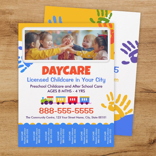 Daycare Childcare Kids Tear-Offs Flyer Template (Creator Uploaded)
