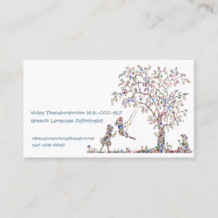 Daycare Children Nature - Blue - Direct Business Card