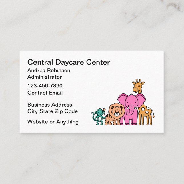Daycare Family Childcare Center Business Cards (Front)