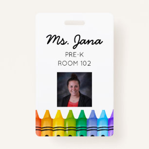 Daycare Primary Teacher Photo ID Badge