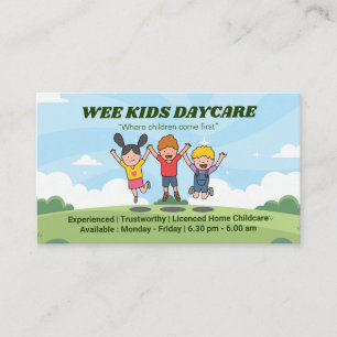 Daycare Professional Business   Happy Kids Business Card