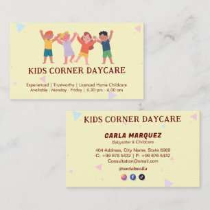 Daycare Professional Business   licensed Childcare Business Card