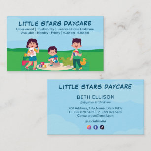 Daycare Professional Business   licensed Childcare Business Card