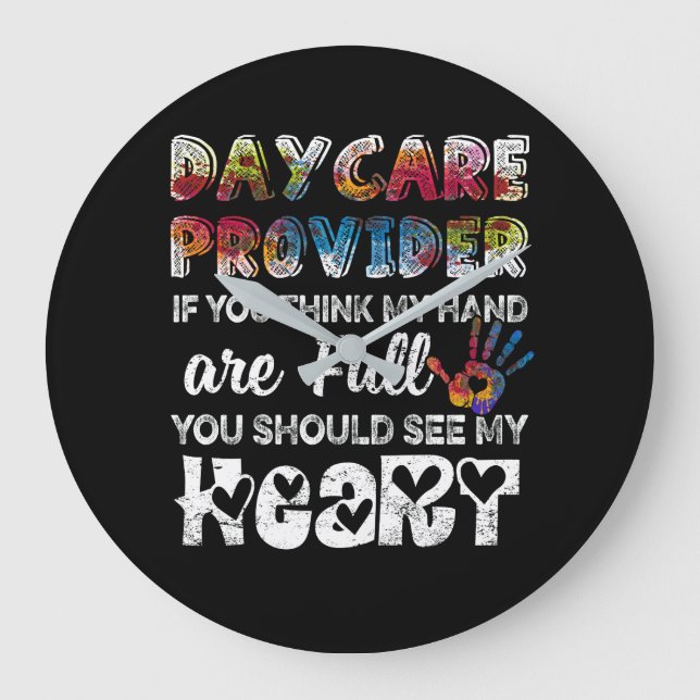 Daycare Provider Appreciation Gift Childcare Large Clock (Front)