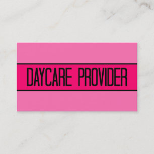 Daycare Provider Baby and Hot Pink Business Card