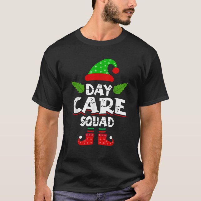 Daycare Squad Provider Day Care Elf Worker Christm T-Shirt (Front)