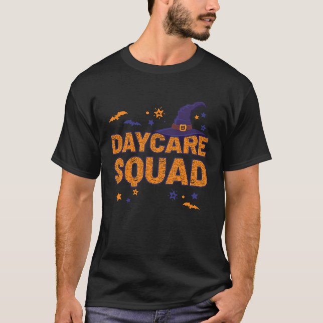 Daycare Squad Witch Halloween Daycare Provider Mat T-Shirt (Front)