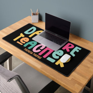 Daycare Teacher   Fun Colourful Text   Desk Mat