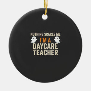 Daycare Teacher Halloween Ghost Design_1 Ceramic Tree Decoration